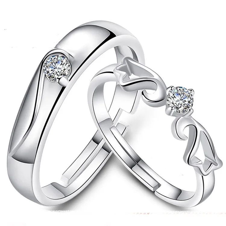 

Fashion design Angel Wings Couple Lover Ring Creative Romantic Wings Couple Ring Female Male Wedding Ring for men women, Silver