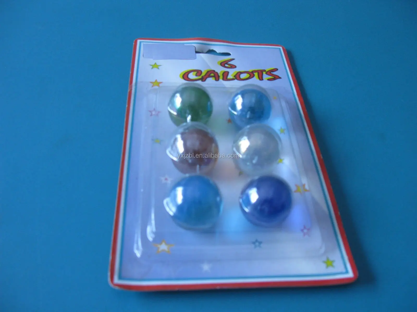 
Colored glass marbles ball with blister packing 