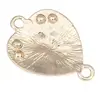New Zinc Alloy connector link setting blank mounting Heart gold color plated 1/1 loop lead Bracelet Jewelry Connectors