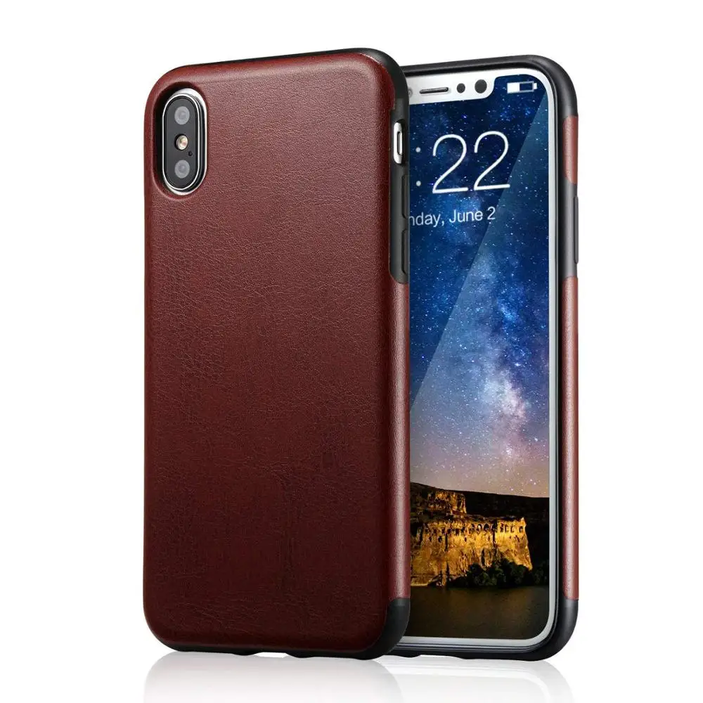 

3D Geometric Design PU Leather Lagging Ultra Thin Cell Phone Shockproof TPU Bumper Case for iphone X