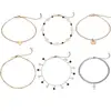 Amazon hot sale Jewelry Factory manufacture Summer beach Barefoot Sandals leg Foot Jewelry Gold Plated Anklet set for Girls