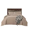Nordic Solid Color Luxury Quilting Bedsheet Print Cotton Stitching Bedlinens Bed Cover 3pcs Bedspread Set Pillowcases