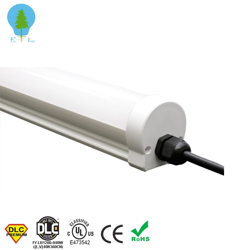 
2018 4ft 40W 60W IP65 tri proof led linear batten lighting fixture with assembling line Parking lot light 