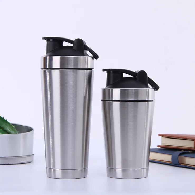 

Cheap wholesale custom stainless steel insulated sport protein shaker bottle, Customized