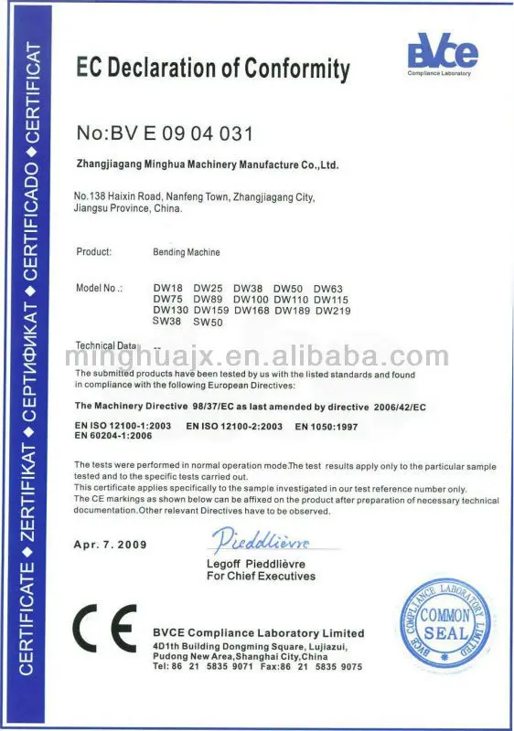 bending machine CE
