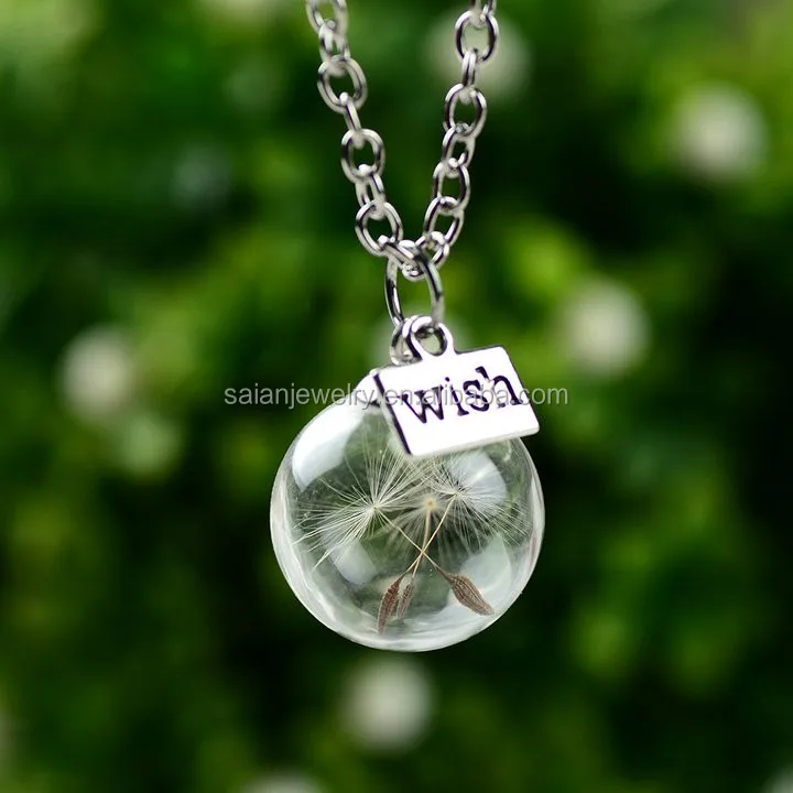 30mm dandelion wish bottle pendant (3)