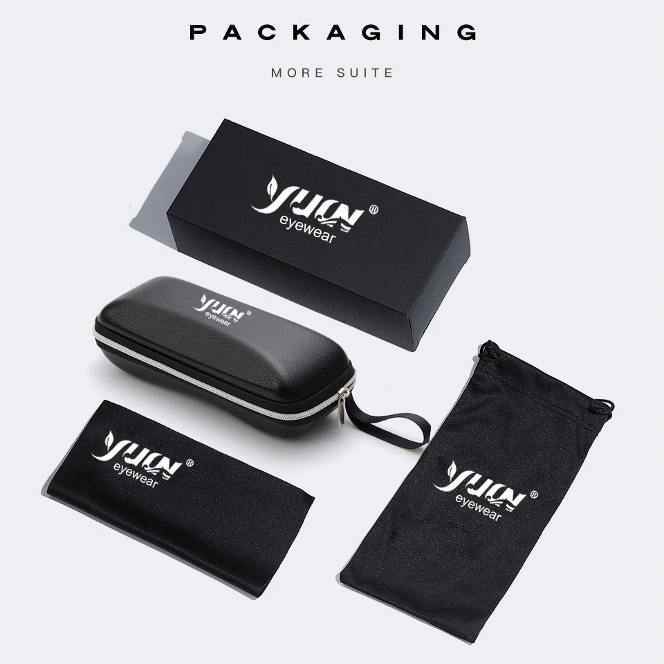 

Professional custom logo packaging including paper box zipper case soft microfiber pouch and cleaning cloth printing for glasses, Black