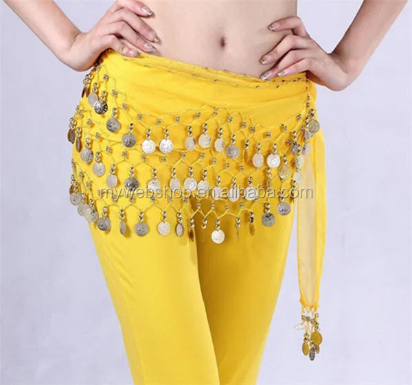 

13 Colors Belly Dance Wear Belt,Gold or Silver Coins Skirt Scarf, 13 colors as picture show