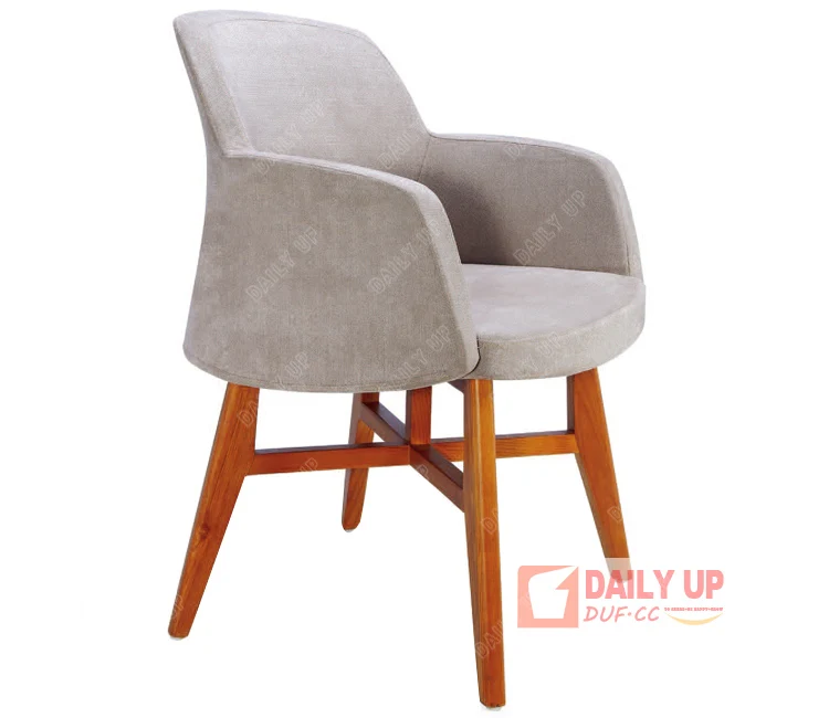 Chinese Dining Chair Modern Luxury Restaurant Chairs Really Wooden Frame Armrest Living Room Fabric Sofa Chair Chinese Supply