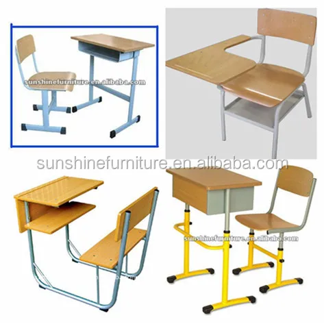 
newly modern adjustable wood classroom single school desk and chair /school desk /school desk chair combo for students 