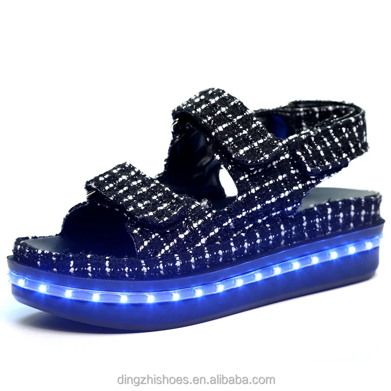 Hot selling led lady sandal light shoes with USB charge fashion led light up sandal shoes Hot selling led lady sandal light shoes with USB charge fashion led light up sandal shoes