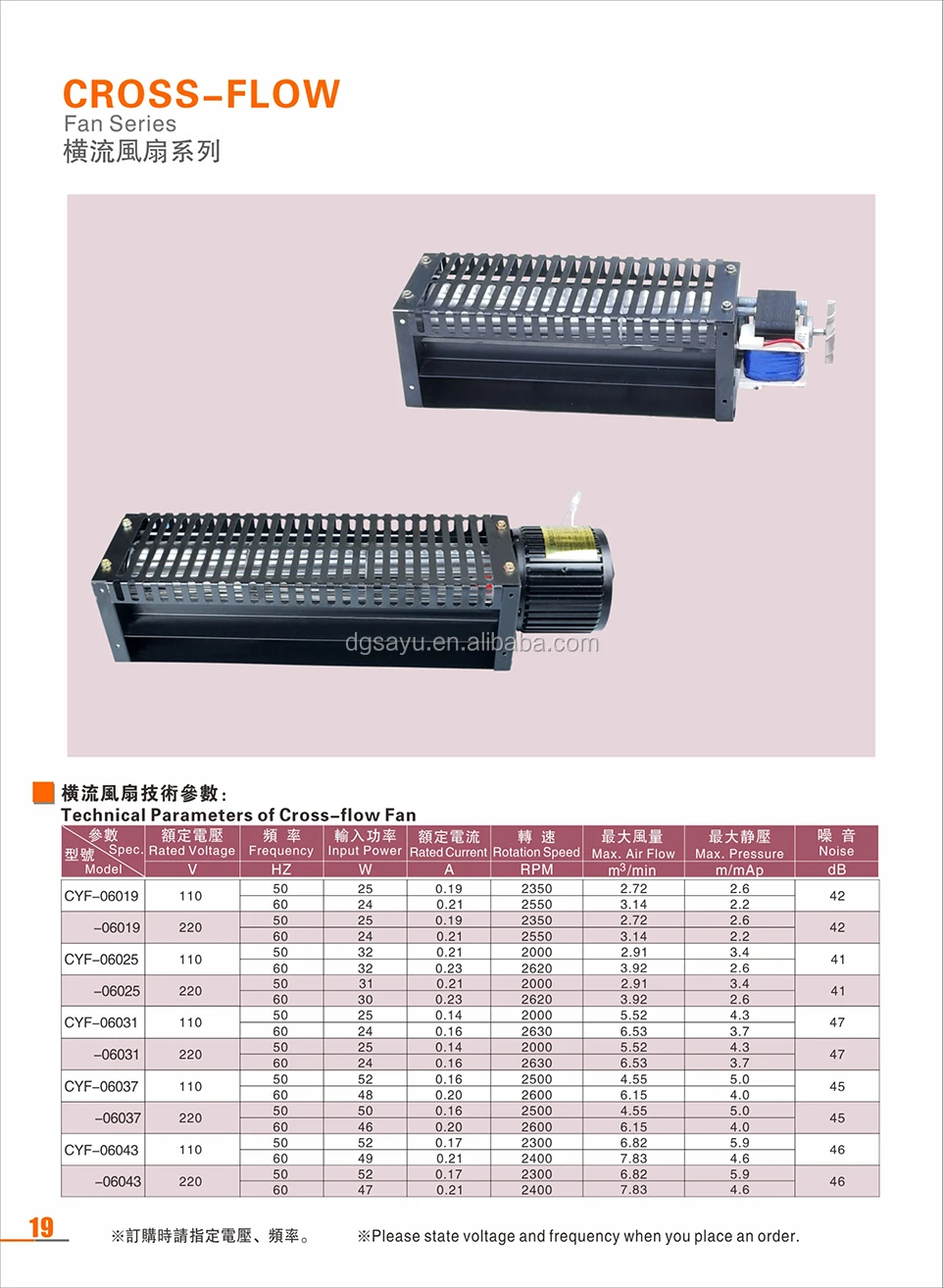 Tangential Cross Flow Blower, 25W, CYF-06031 - detail 4