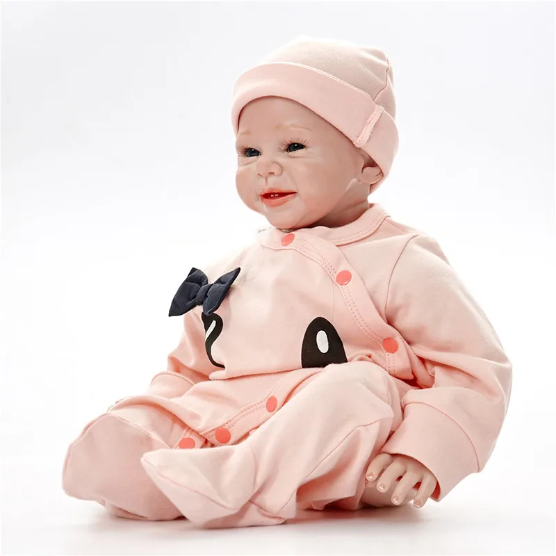 Ucanaan 22'' Cloth Body Reborn Doll Silicone Vinyl Newborn Dolls With ...