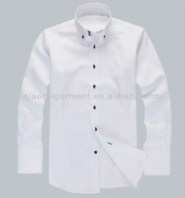 three button collar dress shirt