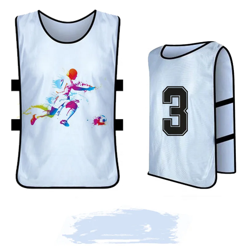 

Cheaper custom colorful men's polyester sports bibs scrimmage team football jersey soccer wear training vests