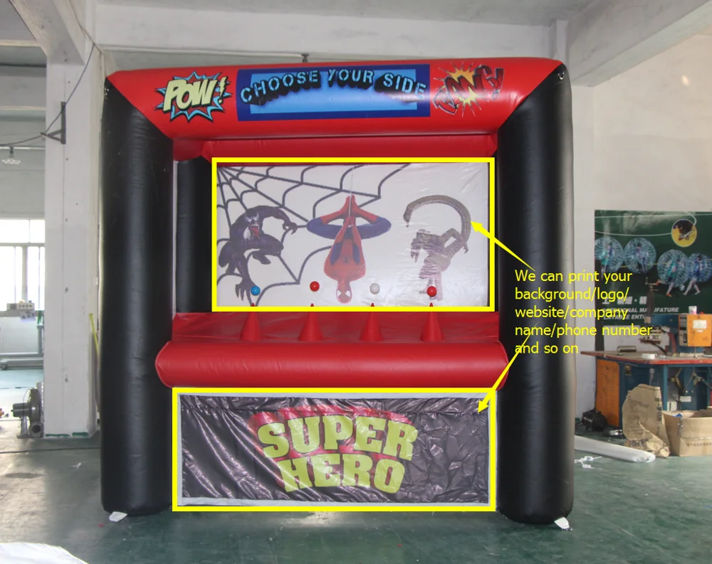 New design Spider-Man theme inflatable archery target sport game equipment with hover ball price