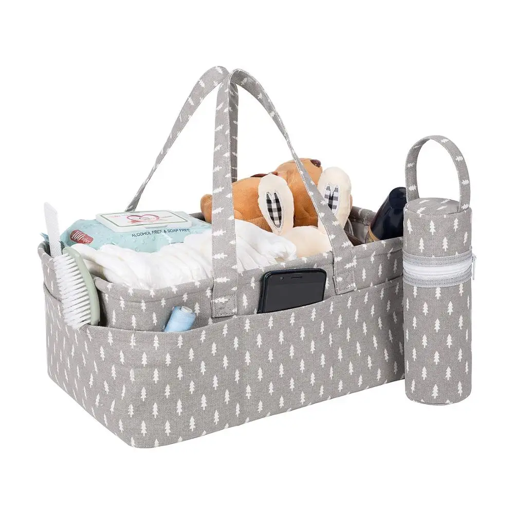 

Baby Nursery Organizer and Diaper Caddy Organizer Hanging Changing Crib Storage Nursery, Grey,customized color is available
