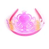 High quality tiaras hot selling in store popular glitter gradient colorful plastic tiara kids hair crowns