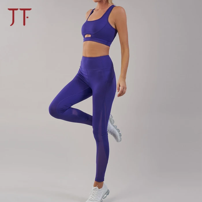 OEM Women Quality Supplex Gym Tight Mesh Sport Yoga Set Leggings