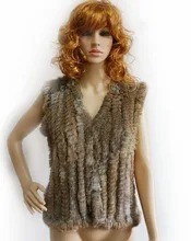 Genuine Knitted Rabbit Fur Vest 2015 New Fashion Short Waistcoat Winter Faux Jack Plus Size Casaco Feminino Women Coat ZL3540