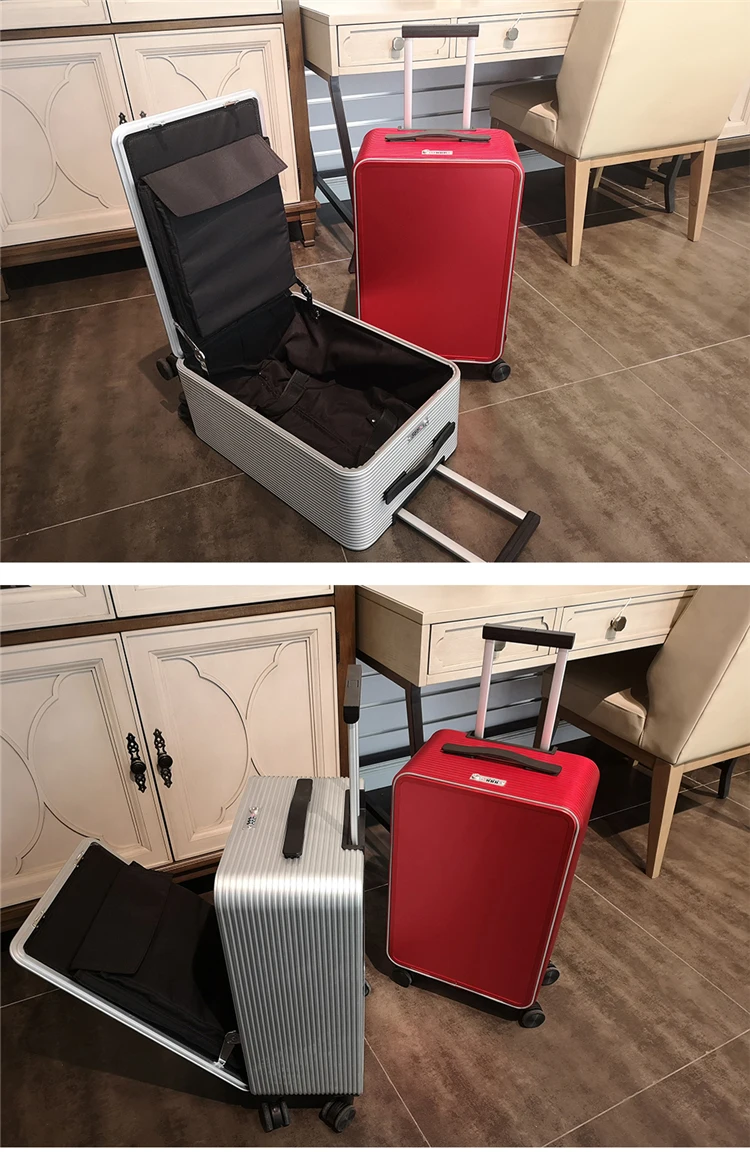 Carry On Front Open Aluminum Suitcase Travel Luggage Hard Valigia Buy Front Open Luggage