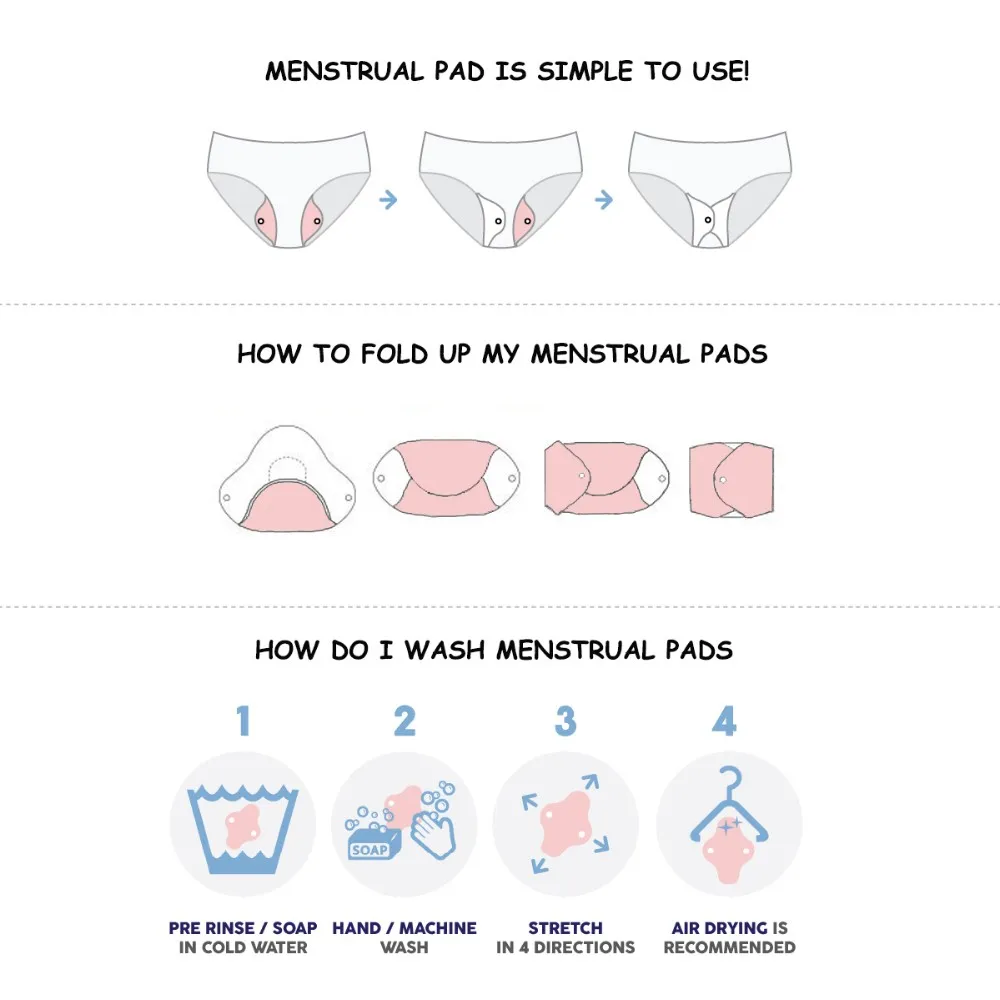 washing cloth menstrual pads