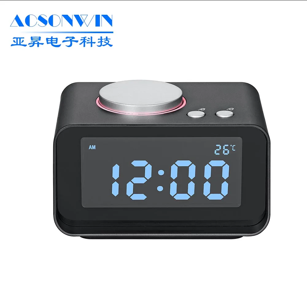 

Hotel Digital FM Radio USB Alarm Clock with LCD Display, White/black