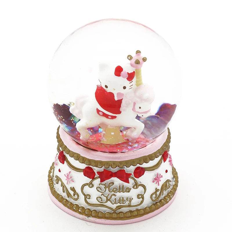 Cute Hello Kitty Snow Globe Custom Resin Crafts 45mm Home Decoration 