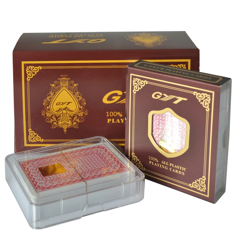 

Free shipping 100% Plastic PVC Playing Cards GYT poker board game card, 14 colors