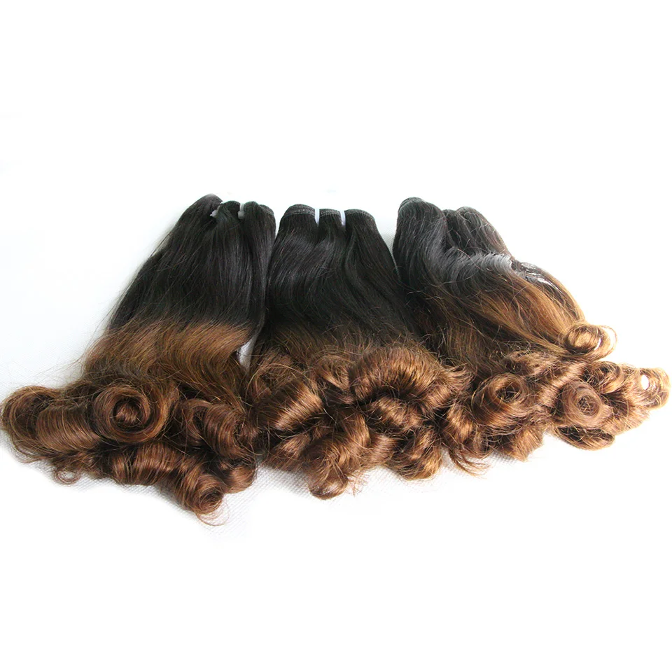 Curly human hair bundles double drawn hair 3 Bundles Funmi Curl Remy human hair extension