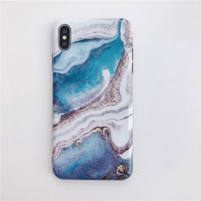 Nordic Style Phone Case TPU Marble Cover for iPhone X  Custom IMD Printing Mobile Phone Case For iPhone 7