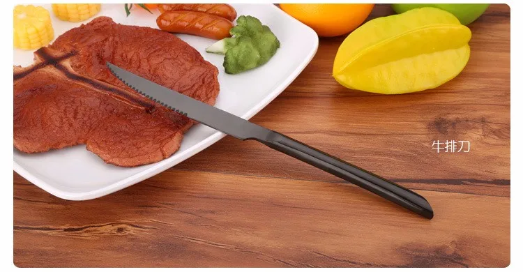 Popular Fashional Shiny Black stainless steel 304 Knife Fork Spoon Set