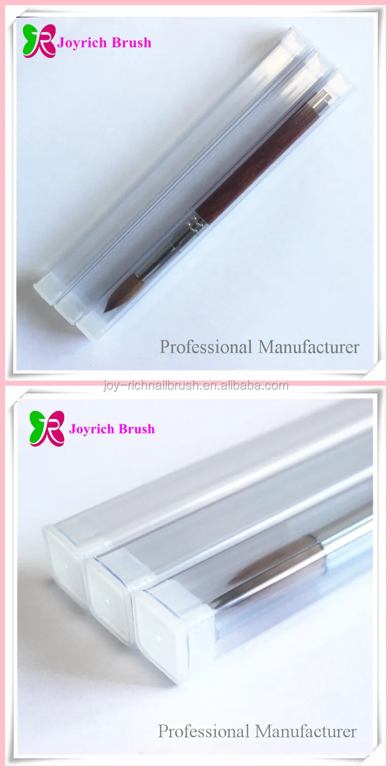 Metal handle acrylic kolinsky nail brush manufacturer.jpg