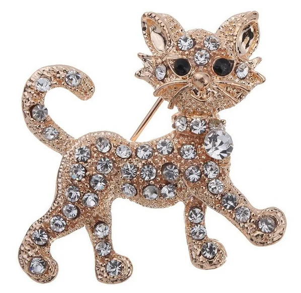 

Fashion Pretty Full Shining Clear Crystal Cat Brooches And Pins Wedding For Women Gift, Various, as your choice