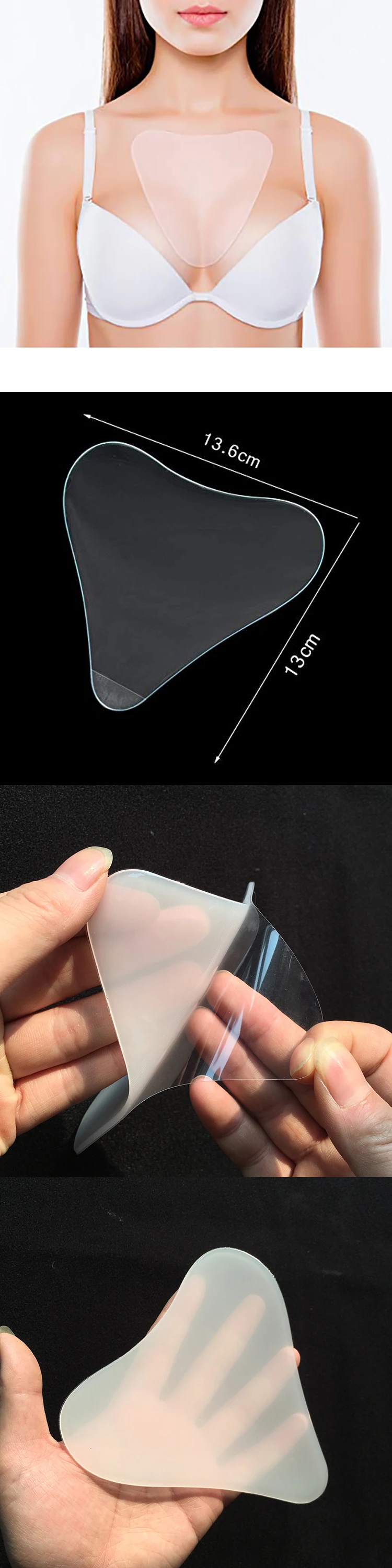 2 packs Decollette Area washable silicone gel pad chest for adult ladies