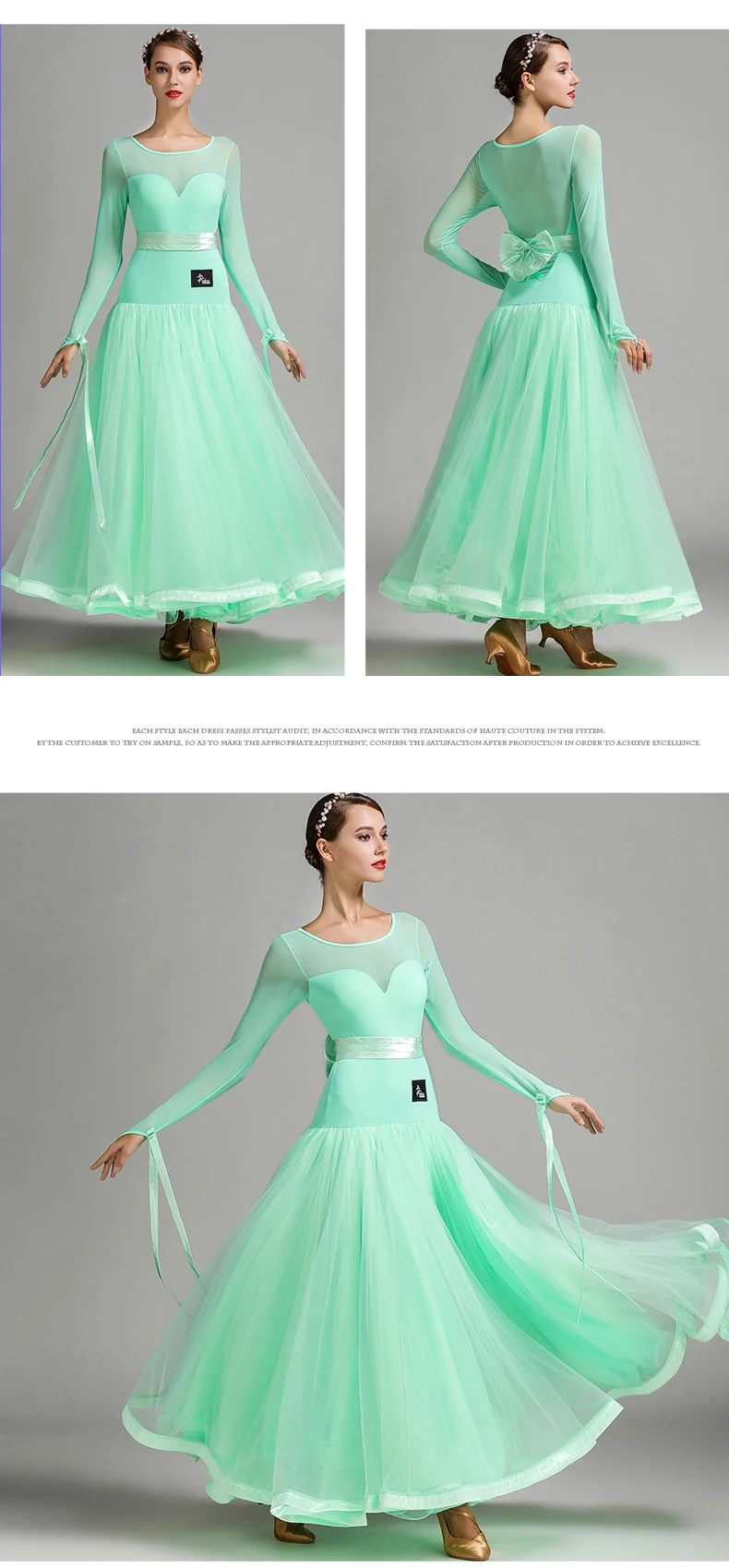International Standard Ballroom Dance Dress  Lyrical Dance Costume Dress Women Long Ballroom Dancing Dress
