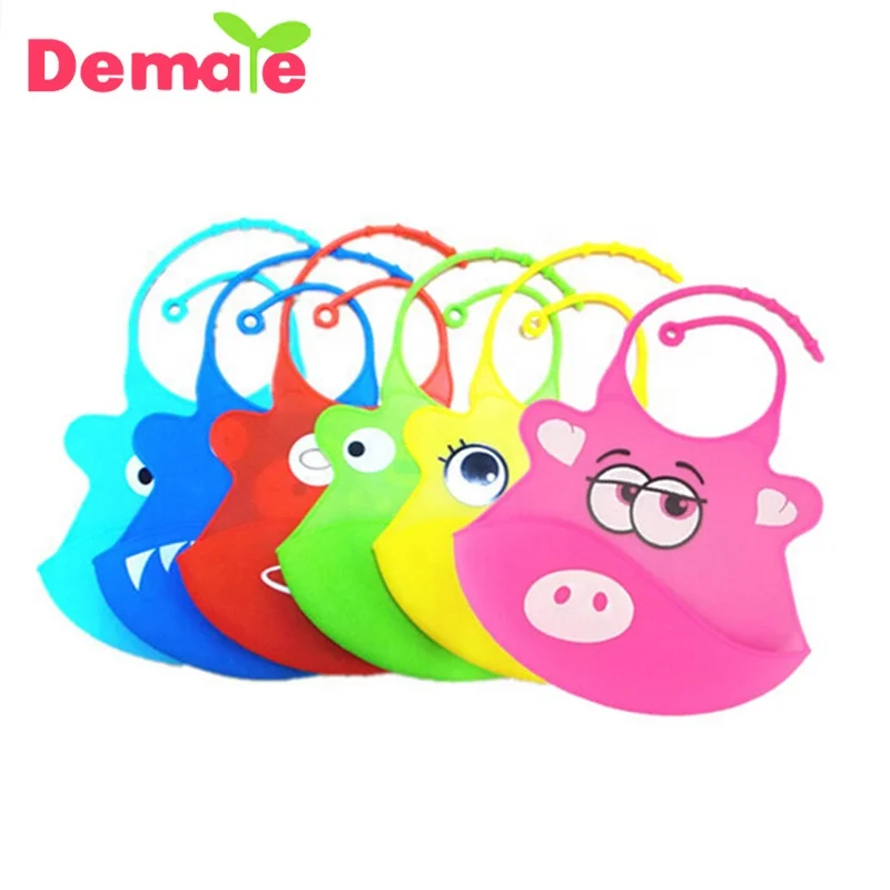 

Colorful Animal Design Printing Silicone Baby Bibs, Any color