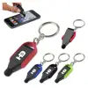 Novelty gift dual purpose pocket mini gadget flip over open double head key ring LCD cleaner silicone tip mobile screen stylus