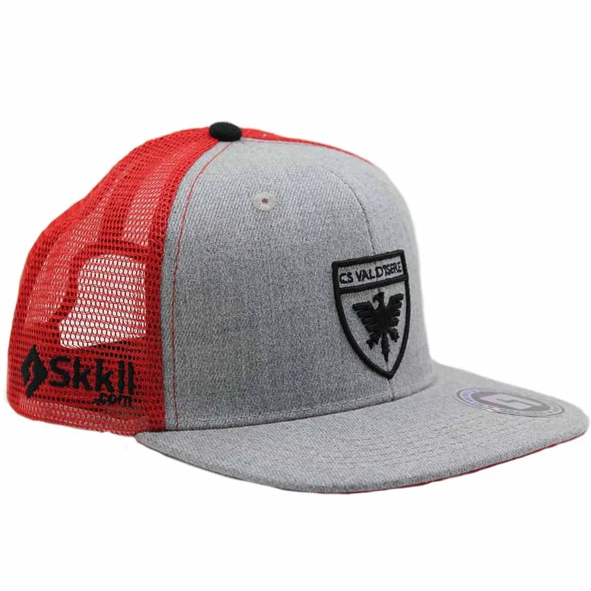 Custom Plain Wide Brim Mesh Snapback Hats With Custom Embroidery