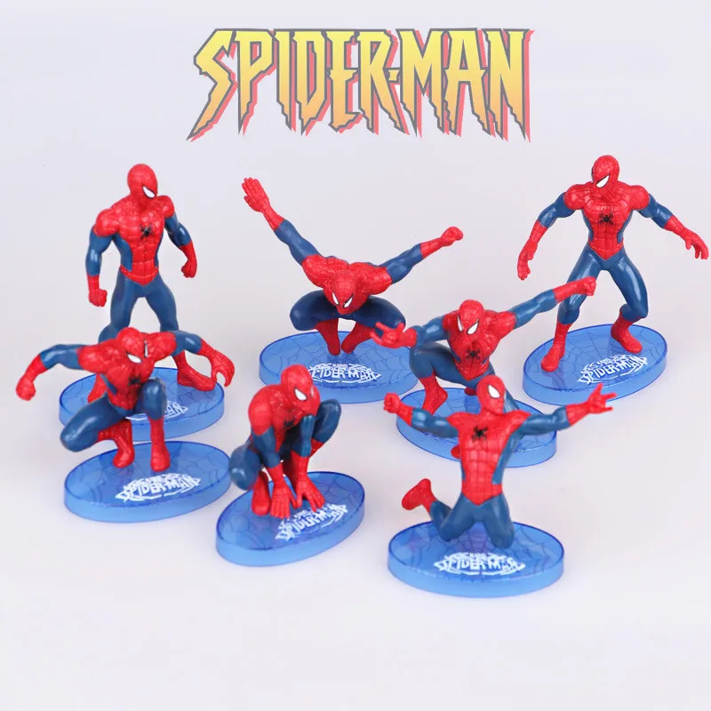 

7pcs/set Spiderman PVC Action Figure Super hero Toys for kids