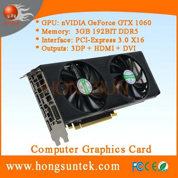 

OEM NVIDIA GeForce GTX1060 3GB GDDR5 PCI Express 3.0 Direct X12 Gaming Mining Video Card