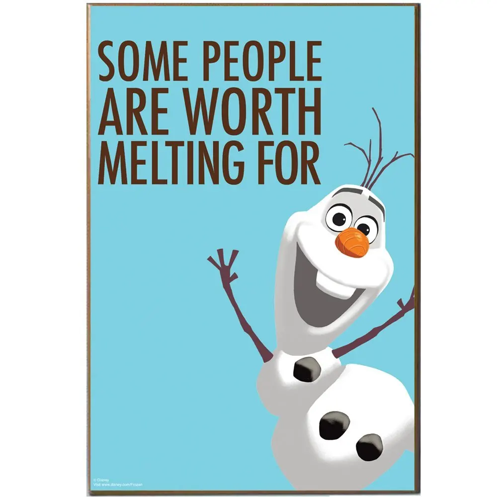 21.78. Silver Buffalo DQ2136 Disney Frozen "Olaf Quote" Wood Wall...