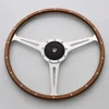 China 17 Inch Classic Laminated Real Wood Steering Wheel with Horn Button for MG Mustang