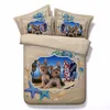Surfing Terriers Beach Photos 3d animal bed set