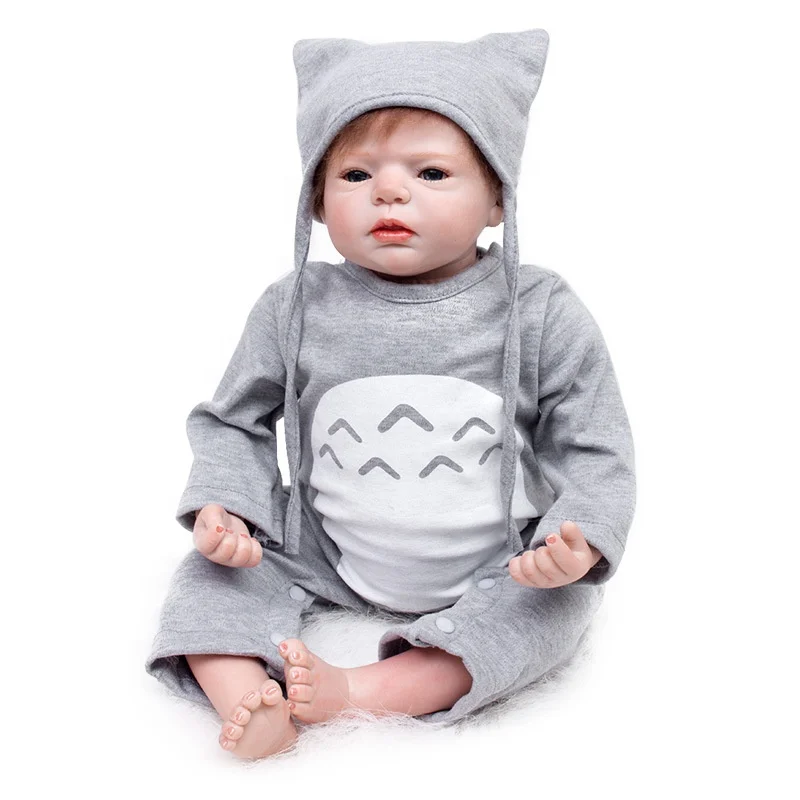 

22 Inch Reborn Baby boy Doll Full Silicone Vinyl Bebe Reborn Realistic Princess Baby Toy Doll For Children's Day Gifts, Picture shows