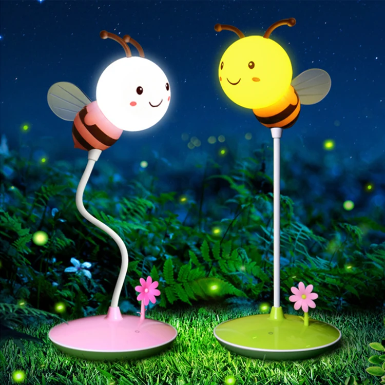 

Lovely 1200mah rechargeable Little bee Operated night light for kids, White