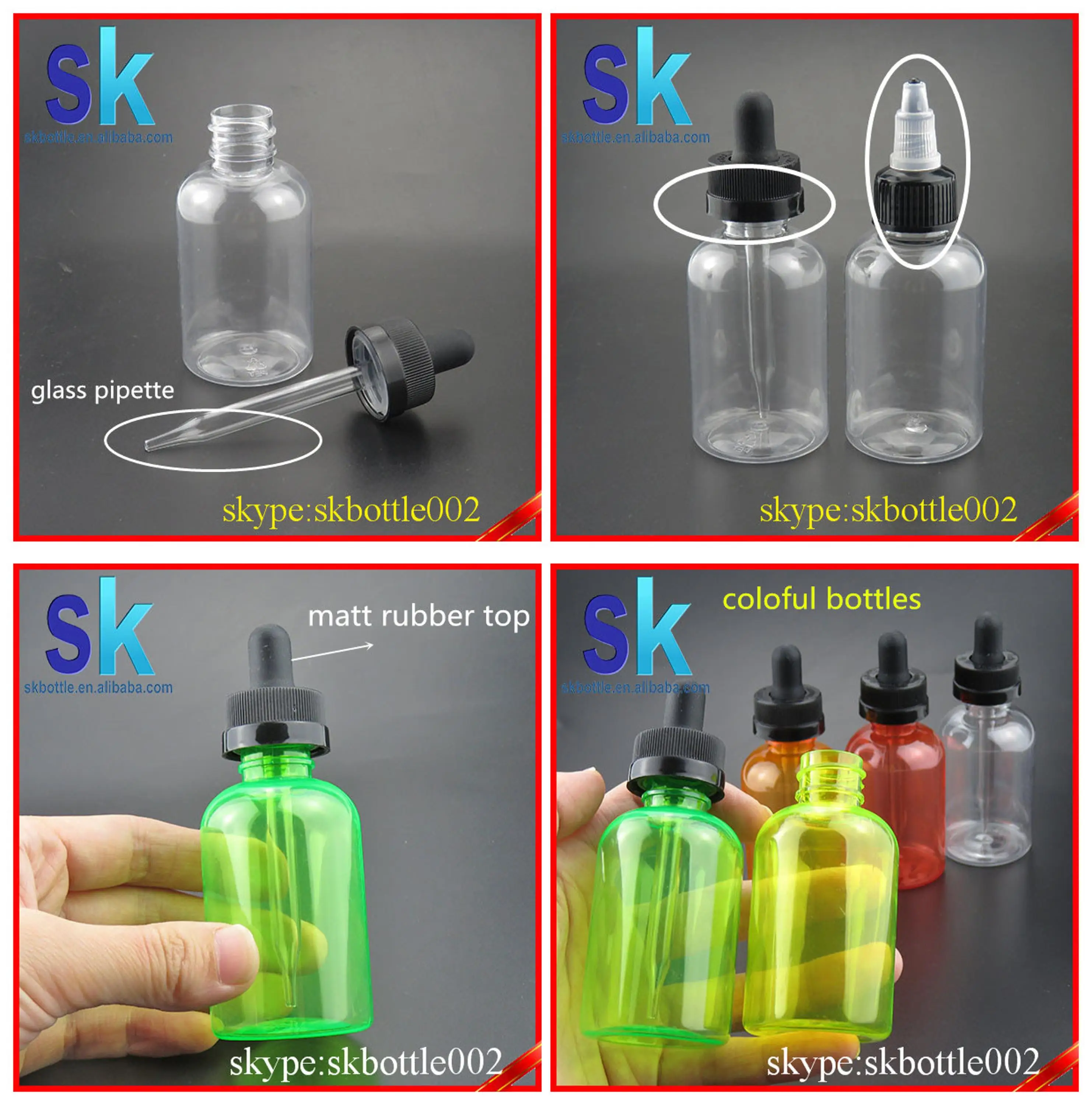 60ml Pet Twist Cap Bottles 60ml Pet Plastic Bottle With Glass Pipette