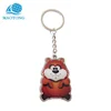 Custom adorable animal epoxy Marmot printed dome metals key ring key chain with your logo