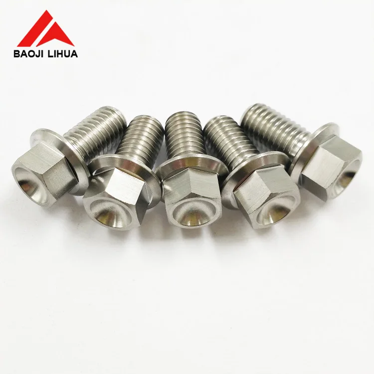 Gr5 Flange head titanium drilled bolts with six holes for yamaha honda motorcycle