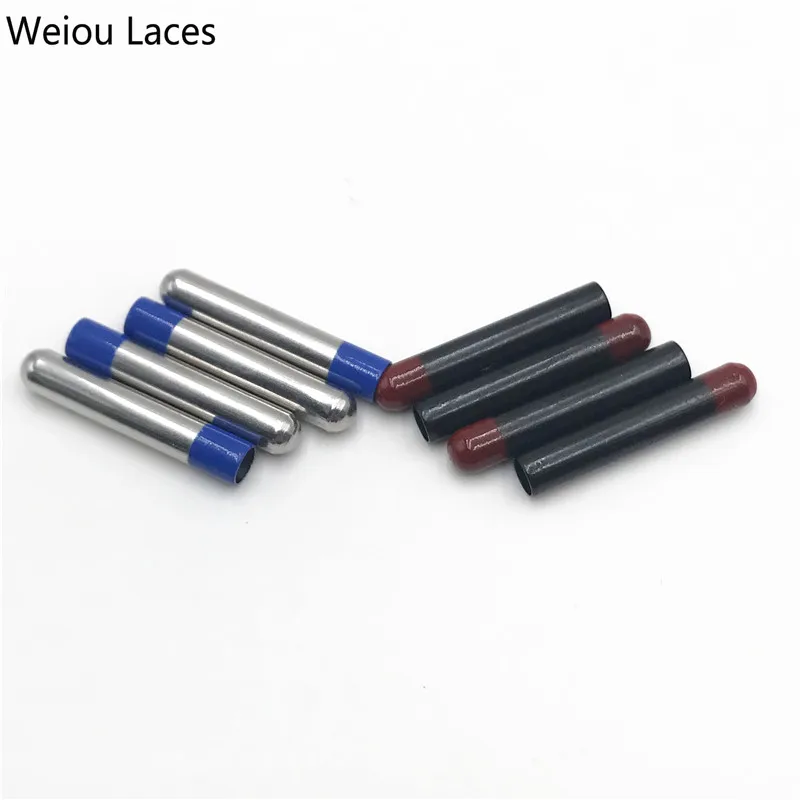 

Weiou 4pcs/1Set 4x22mm Silver-blue Seamless Painted Metal Tips Replacement Repair Bullet Head Shoelace Aglets DIY Sneaker Kits, Silver-blue,red-black